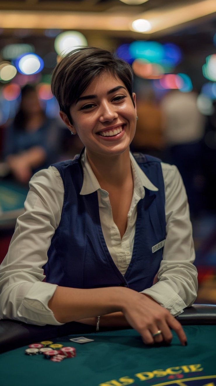 Antarmuka penempatan taruhan blackjack dengan chip digital Antarmuka taruhan blackjack Spadegaming dengan area taruhan visual dan chip denominas